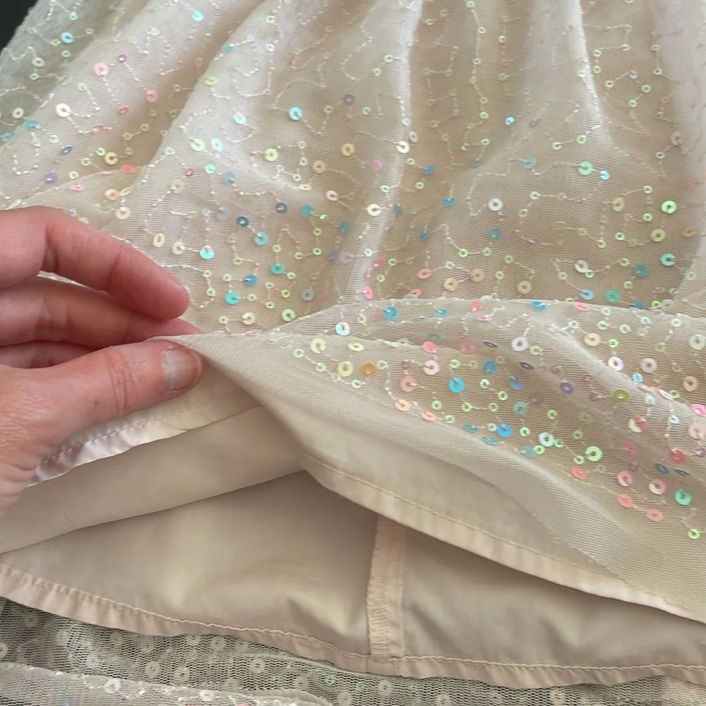 FREE in Bundle - GUC Cat & Jack Blush Pale Pink Sequin Dress with Tulle - Picture 4 of 4